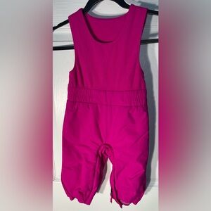 Columbia Pink Snow Bibs Size 18-24 Months Girls Fleece Lined Velcro Adjustable